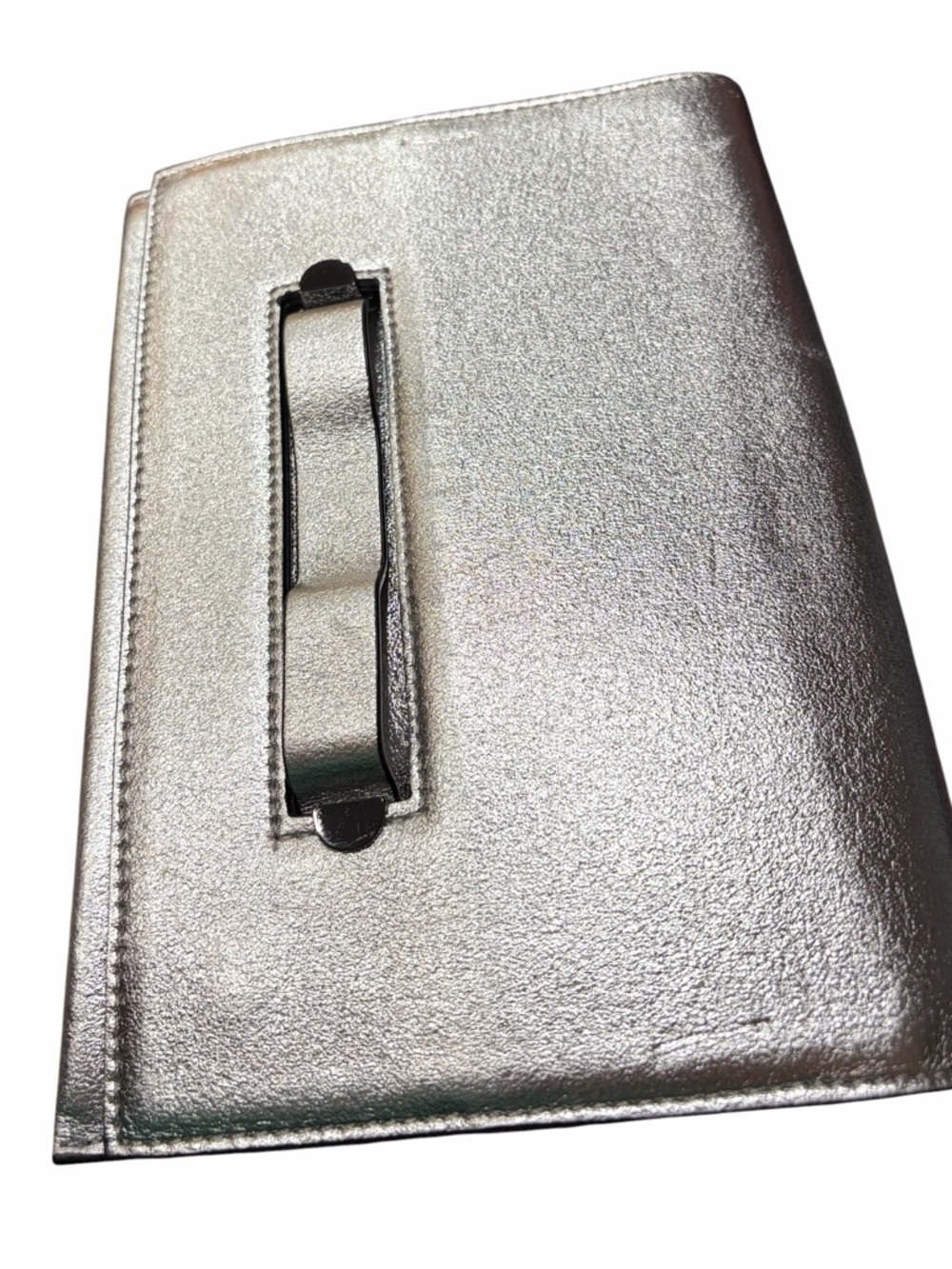 Topshop Silver Metallic Fold Over Clutch Evening Party Bag